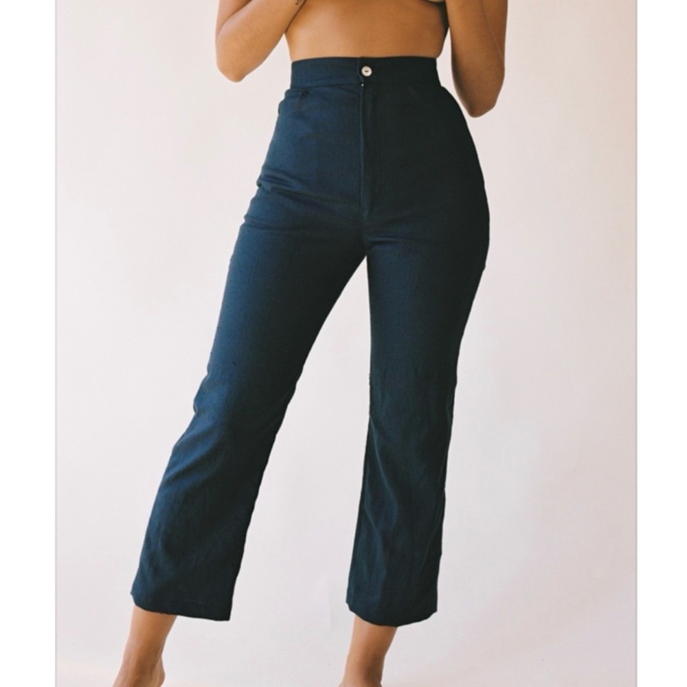 NWT Aniela Parys linen Cayenne Trousers in blue